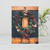 ホリデー フォト カード | クリスマス リースのドア (スタンド正面)