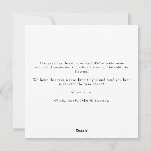 ホリデー フォト コラージュ スクエア シーズンカード (裏面)