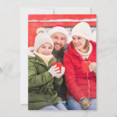 ホリデー フォト モダン ボールド レッド フローラル シーズンカード (裏面)