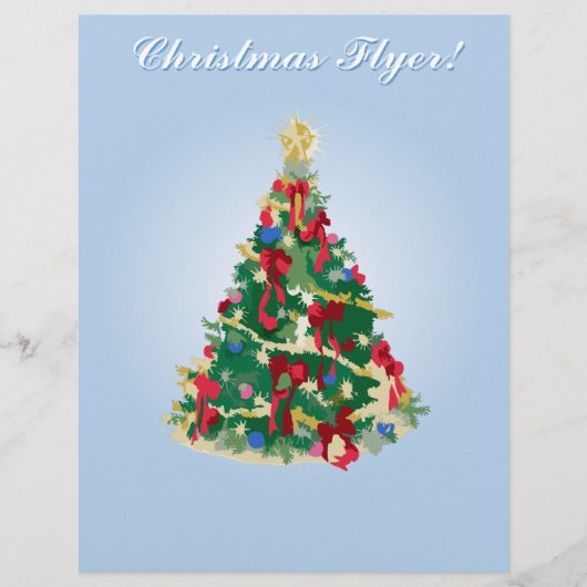 ホリデー フライヤー: カラフルなクリスマス ツリー チラシ (正面)