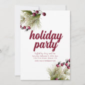 ホリデー フラワーズ グリーン ホリデー パーティー 招待状 (正面)