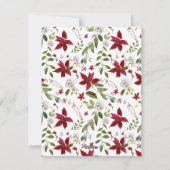 ホリデー フラワーポインセチア シンプル グリーン シーズンカード (裏面)