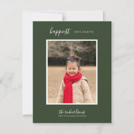 ホリデー フラワー ポインセチア シンプル グリーン シーズンカード