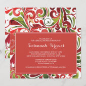 ホリデー フレア ブライダル シャワー 招待状 (正面/裏面)