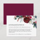 ホリデー フローラル ウィンター ウェディング 詳細挿入カード エンクロージャーカード (正面/裏面)