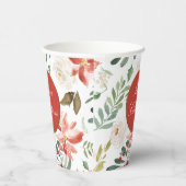 ホリデー フローラル フェスティブ メリークリスマス 紙コップ (右)