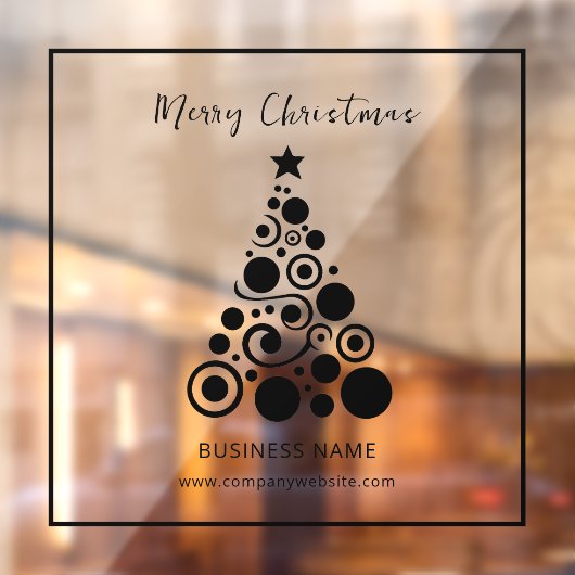 ホリデー ブラック クリスマス ツリー 窓 デコレーション ウィンドウサイン (シート2)