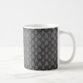 ホリデー ブラック&ホワイト クリスマスツリー コーヒーマグカップ