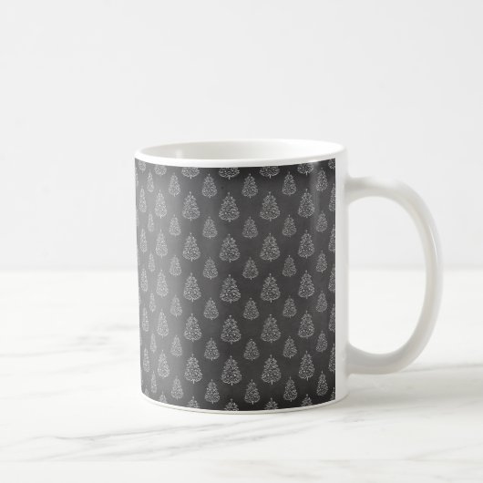 ホリデー ブラック＆ホワイト クリスマスツリー コーヒーマグカップ (右)