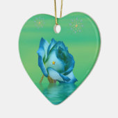 ホリデー ブルーローズ セラミックオーナメント (左)