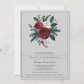 ホリデー ブーケ エバーグリーン フラワーブライダルシャワー 招待状 (正面)