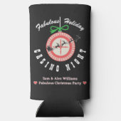 ホリデー ベガス カジノ ブラックジャック ポーカー ナイト パーティー スリム缶クーラー (裏面)