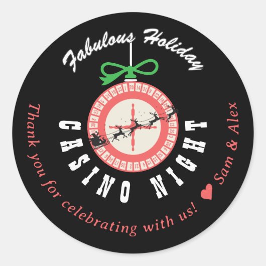 ホリデー・ベガス・カジノ・ブラックジャック・ポーカー・ナイト・パーティー ラウンドシール (正面)