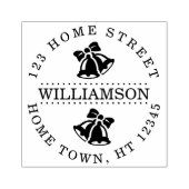 ホリデー ベルズ サーキュラー ファミリー ネーム 返送先住所 ラバースタンプ (インプリント)