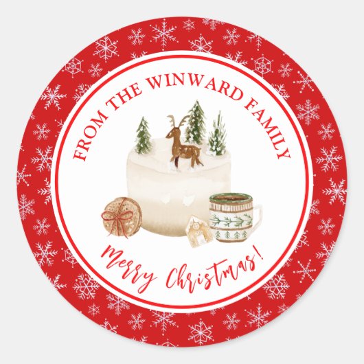 ホリデー ベーキング クリスマス ケーキ ラウンドシール (正面)