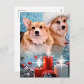 ホリデー ペンブローク ウェルシュ コーギーのホリデー カード (正面/裏面)