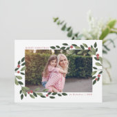 ホリデー ホリー フォト カード (スタンド正面)