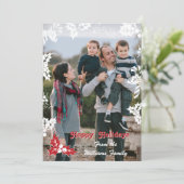 ホリデー ホリー | フラット ホリデー フォト カード (スタンド正面)