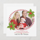 ホリデー ホリー フレーム カード (正面/裏面)