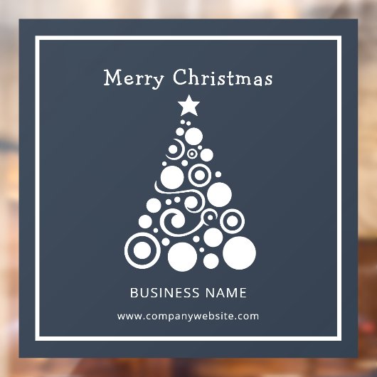 ホリデー ホワイト クリスマス ツリー 窓 デコレーション ウィンドウサイン (シート2)