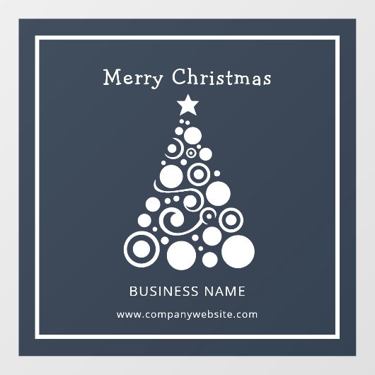 ホリデー ホワイト クリスマス ツリー 窓 デコレーション ウィンドウサイン (シート)