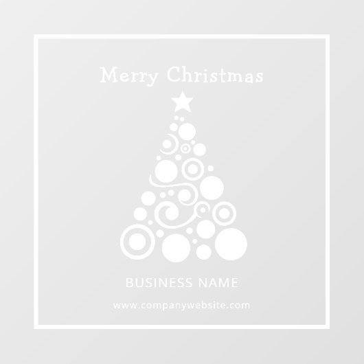 ホリデー ホワイト クリスマス ツリー 窓 デコレーション ウィンドウサイン (シート)