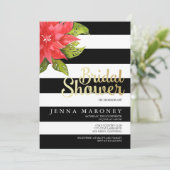 ホリデー & ポインセチア ブライダルシャワー 招待状 (スタンド正面)