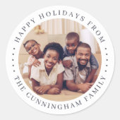 ホリデー モダン シンプル おしゃれ 家族 写真 ラウンドシール (正面)