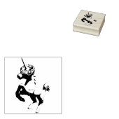 「ホリデー・ユニコーン」クリスマスゴム印離れ印(向き) ラバースタンプ (押印)