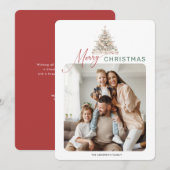 ホリデー ラスティック エバーグリーン メッセージ フォト クリスマス (正面/裏面)