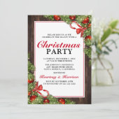 ホリデー ラスティック パイン クリスマス パーティー 招待状 (スタンド正面)
