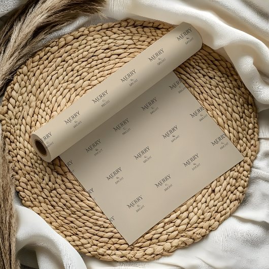 ホリデー ラックス クリスマス ラッピング ペーパー | ベージュ