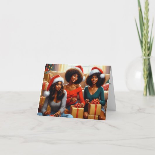 ホリデー ラッピング パーティー カード (正面)