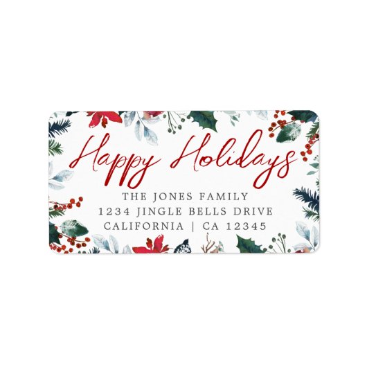 ホリデー リターンアドレス ラベル (正面)