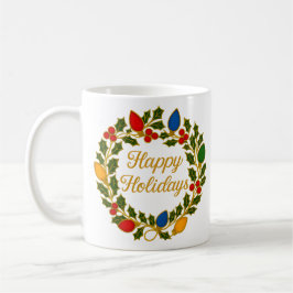 ホリデー+リース+クリスマスライト+ヒイラギ コーヒーマグカップ