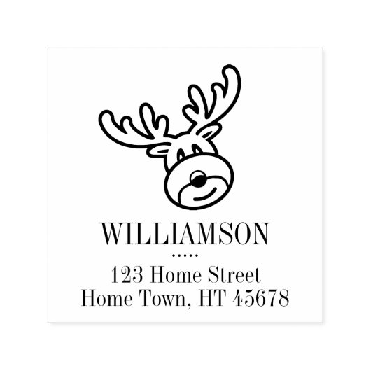 ホリデー ルドルフ スクエア 返送先住所 セルフインキングスタンプ (デザイン)