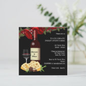 ホリデー ワイン チーズ パーティー 家族 友人 カクテル 招待状 (スタンド正面)