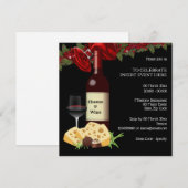 ホリデー ワイン チーズ パーティー 家族 友達 カクテル 招待状 (正面/裏面)