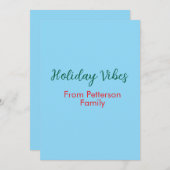 ホリデー ヴィブス 赤いクリスマス 家族名 日付を追加 シーズンカード (正面/裏面)