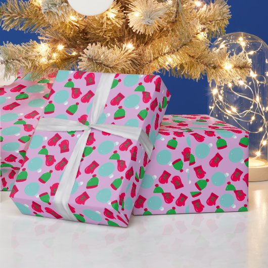 ホリデー 冬のパターン ラッピングペーパー (クリスマス)