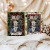 ホリデー 水彩画 松 一枚の写真 ポートレート カード