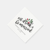 ホリデー 食べて飲んで結婚しよう クリスマスベリー スタンダードカクテルナプキン (角)