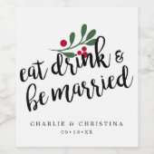 ホリデー 食べ 飲んで 結婚しよう クリスマス ベリー ワインラベル (シングルラベル)