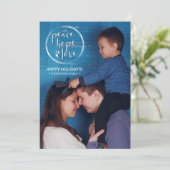 ホリデー | PEACE HOPE LOVE |家族の写真 招待状 (スタンド正面)