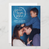 ホリデー | PEACE HOPE LOVE |家族の写真 招待状 (正面/裏面)
