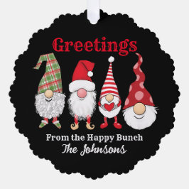 ホリデーhappy格言おもしろいかわいい家族 オーナメントカード