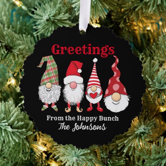 ホリデーhappy格言おもしろいかわいい家族 オーナメントカード (インサイチュ (木))