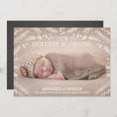 ホリデ賛美ーズ・フォリージ |誕生のお知らせ シーズンカード (正面/裏面)