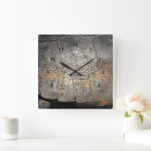 ホリネズミカメの貝のデザイン スクエア壁時計 (ホーム)