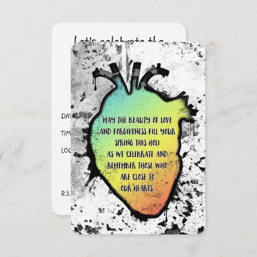 ホリハートフェスティバルの愛と色 招待状 (正面/裏面)